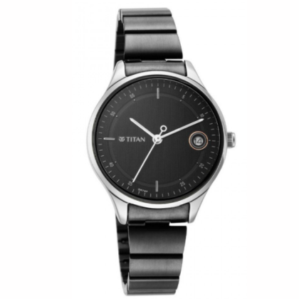 Titan Workwear 2649KM01 Silver Dial Stainless Steel Strap Quartz Women's Watch 